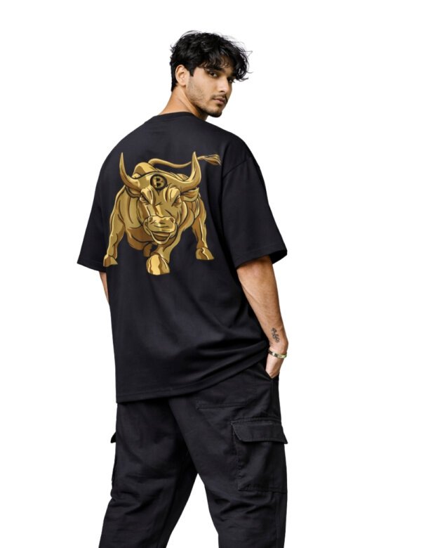 LURI Supima Cotton Unisex Oversized T-Shirt – Crypto Bull Charge
