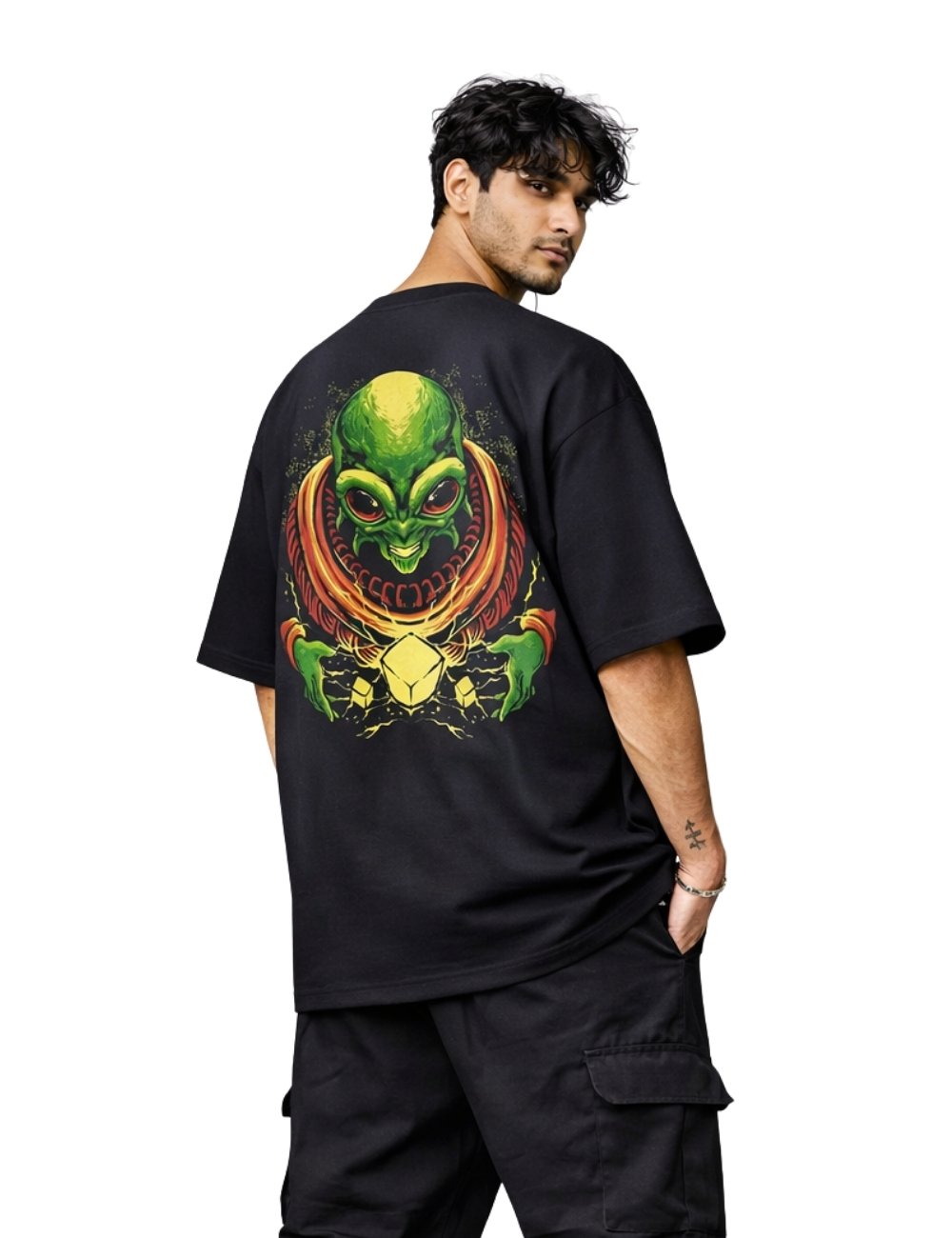 LURI Supima Cotton Unisex Oversized T-Shirt – Cosmic Invader Edition