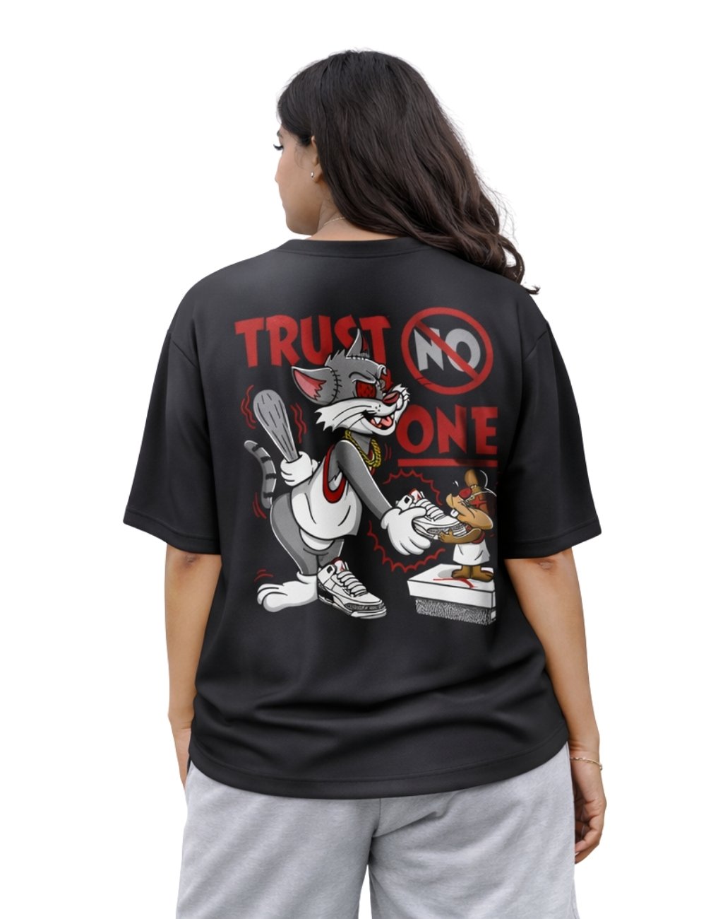 LURI Supima Cotton Unisex Oversized T-Shirt – Trust No One Street Art Edition