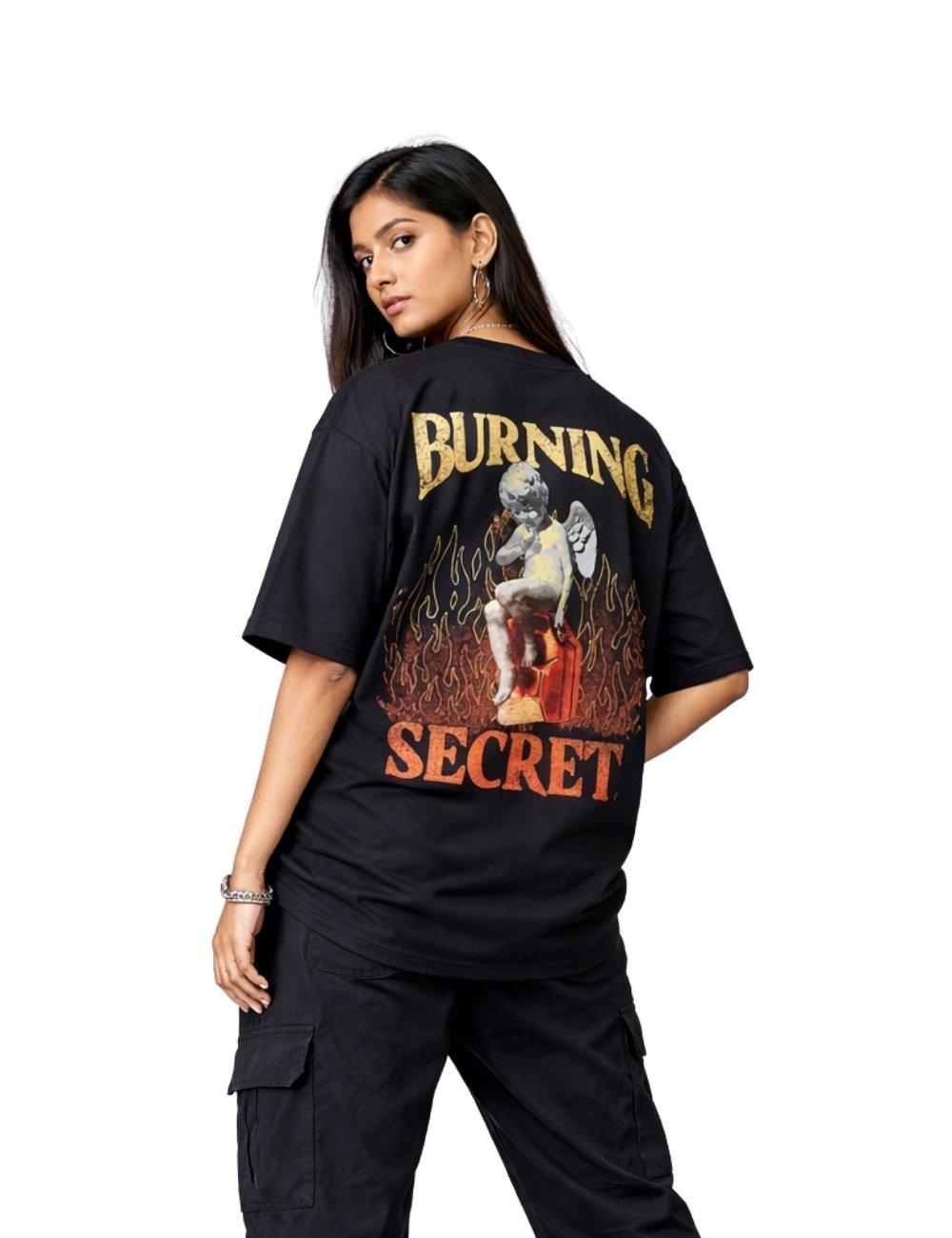 LURI Supima Cotton Unisex Oversized T-Shirt – Burning Secret Angel Edition