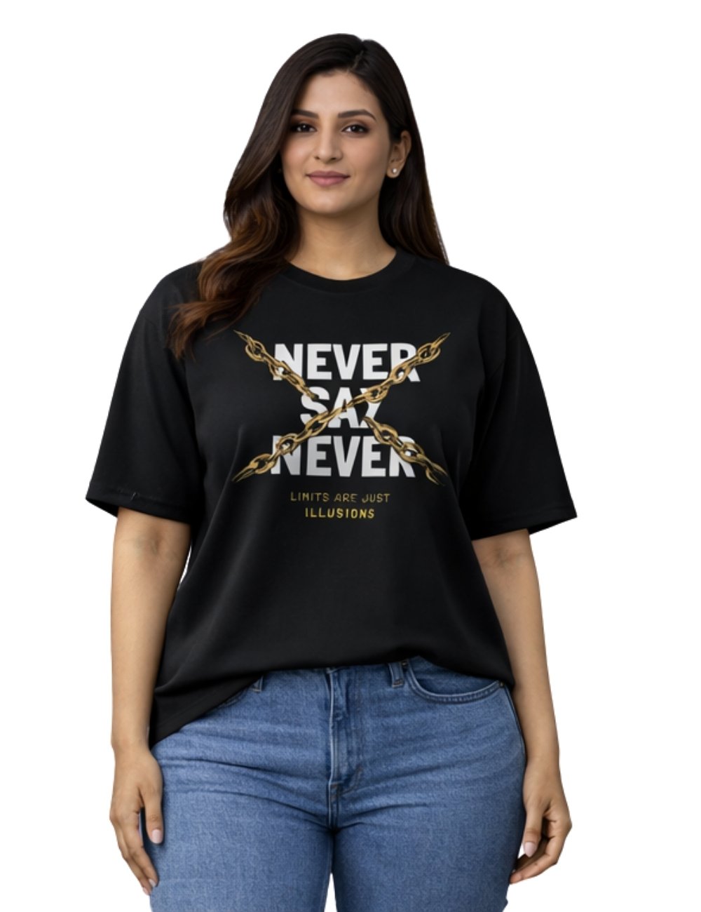 LURI Supima Cotton Unisex Oversized T-Shirt – Never Say Never Edition