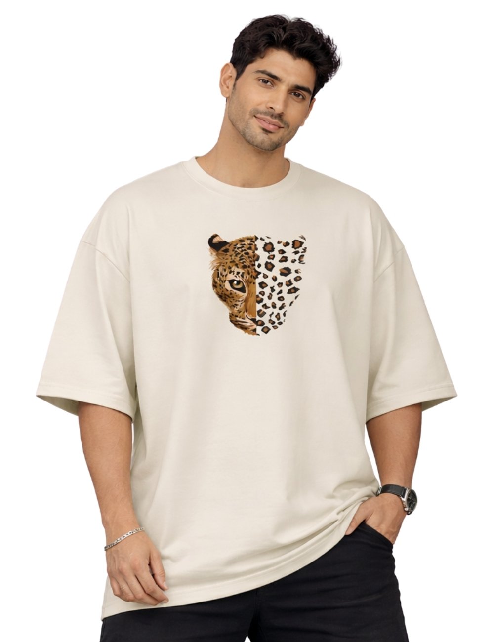 LURI Supima Cotton Unisex Oversized T-Shirt – Half Wild Edition