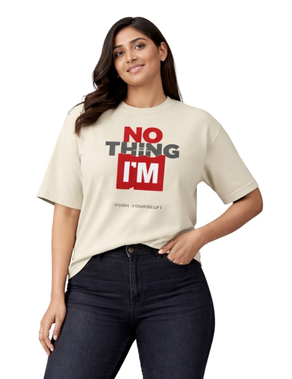LURI Supima Cotton Unisex Oversized T-Shirt – Nothing Is Impossible Edition
