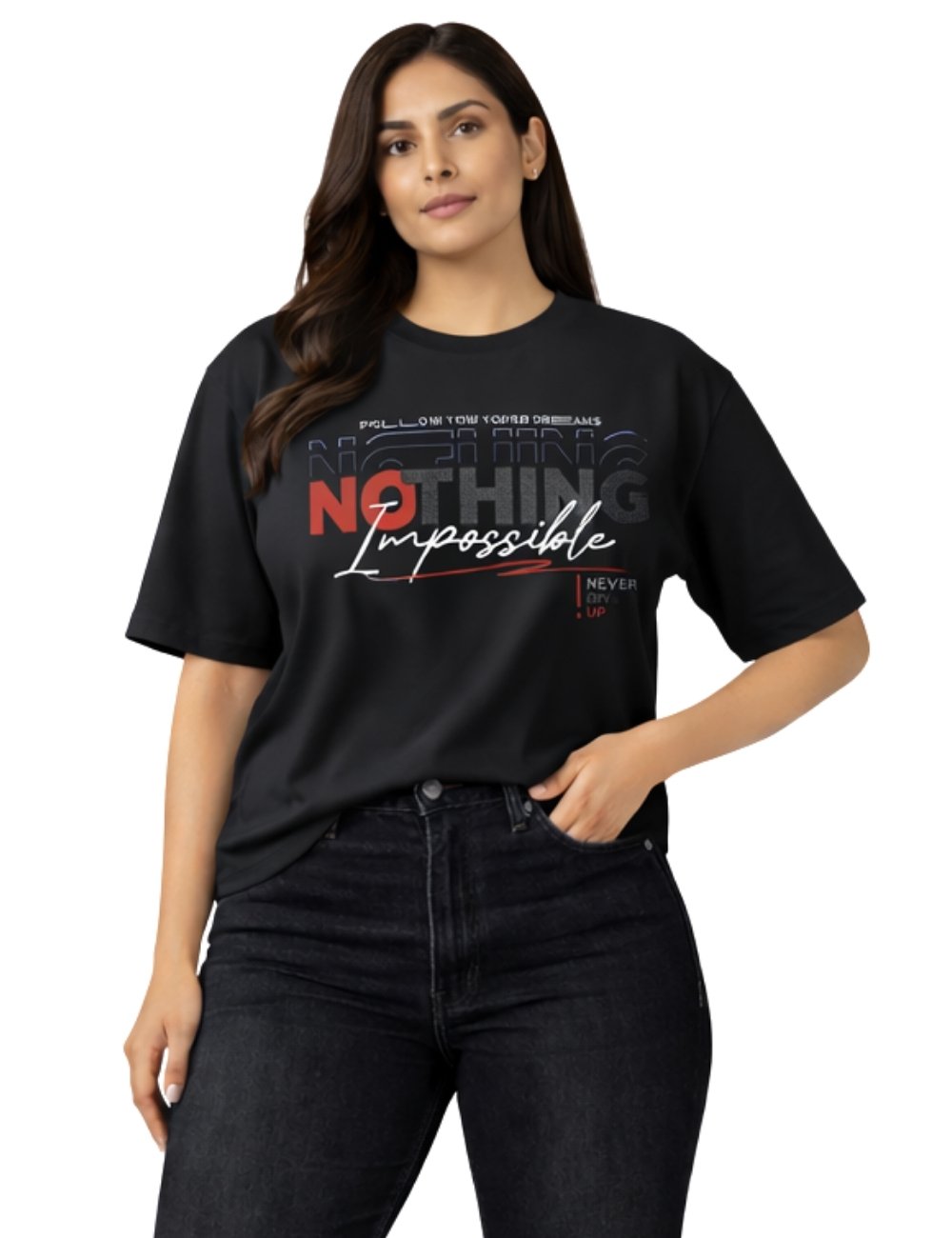 LURI Supima Cotton Unisex Oversized T-Shirt – Nothing Impossible Edition