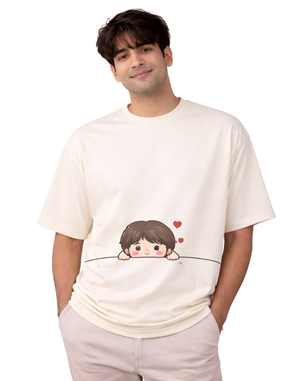 LURI Supima Cotton Unisex Oversized T-Shirt – Couple Collection 13 [Men and Women]
