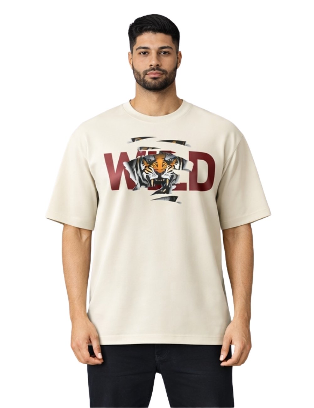 LURI Supima Cotton Unisex Oversized T-Shirt – Wild Tiger Edition