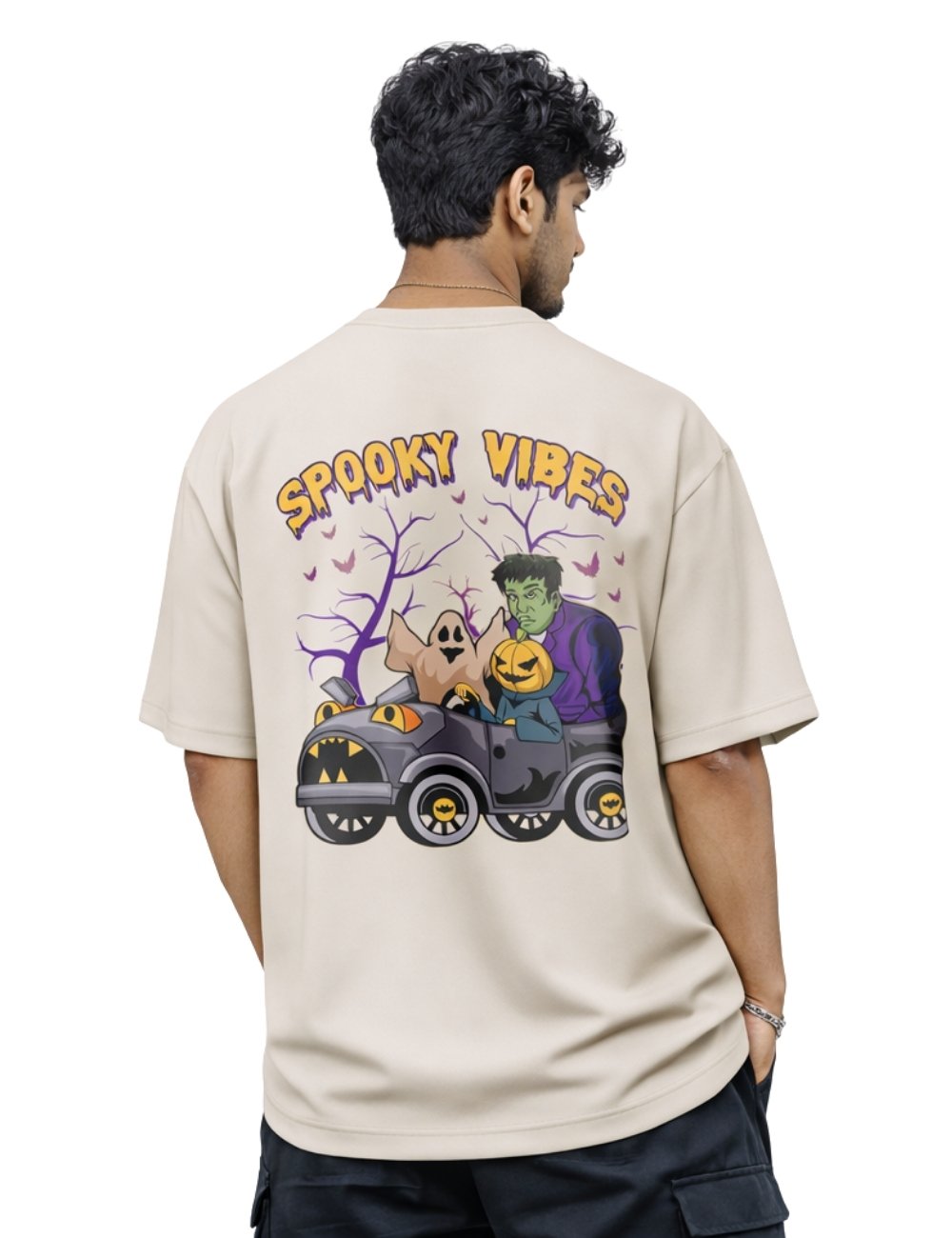 LURI Supima Cotton Unisex Oversized T-Shirt – Spooky Vibes Edition