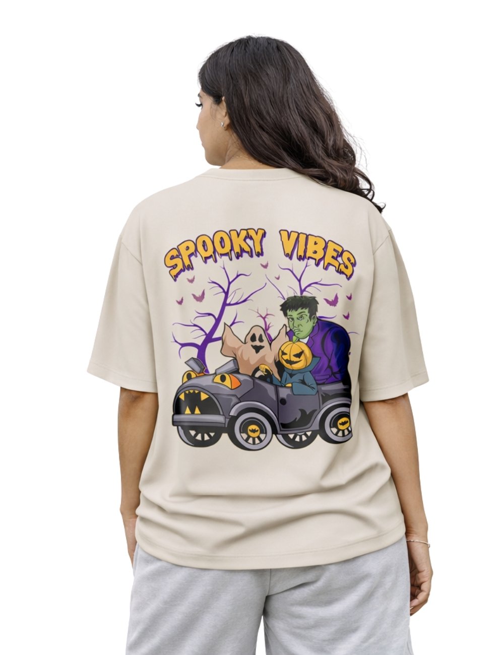 LURI Supima Cotton Unisex Oversized T-Shirt – Spooky Vibes Edition
