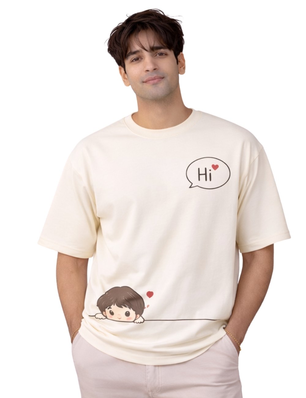 LURI Supima Cotton Unisex Oversized T-Shirt – Couple Collection 12 [Men and Women]