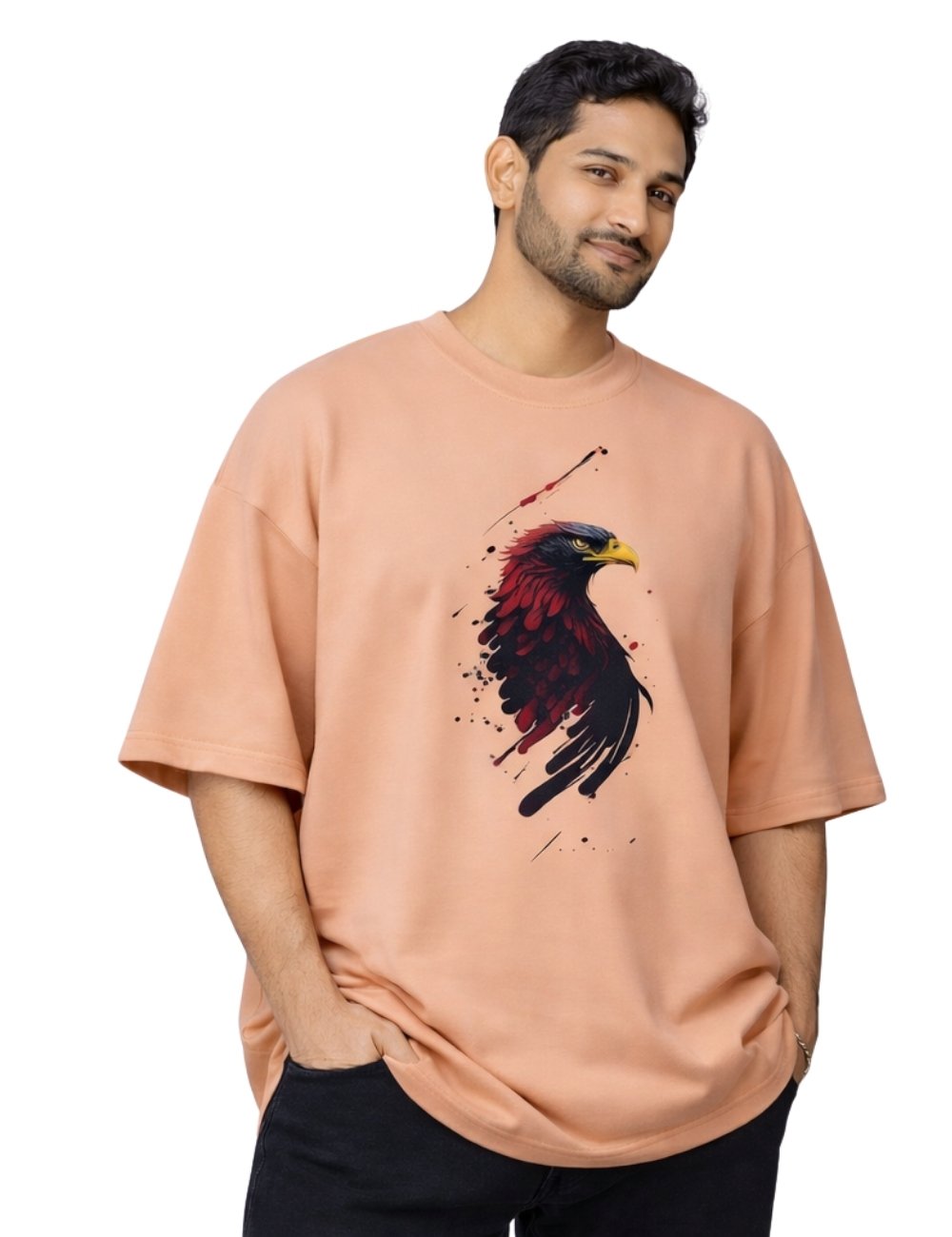 LURI Supima Cotton Unisex Oversized T-Shirt – Artistic Eagle Edition