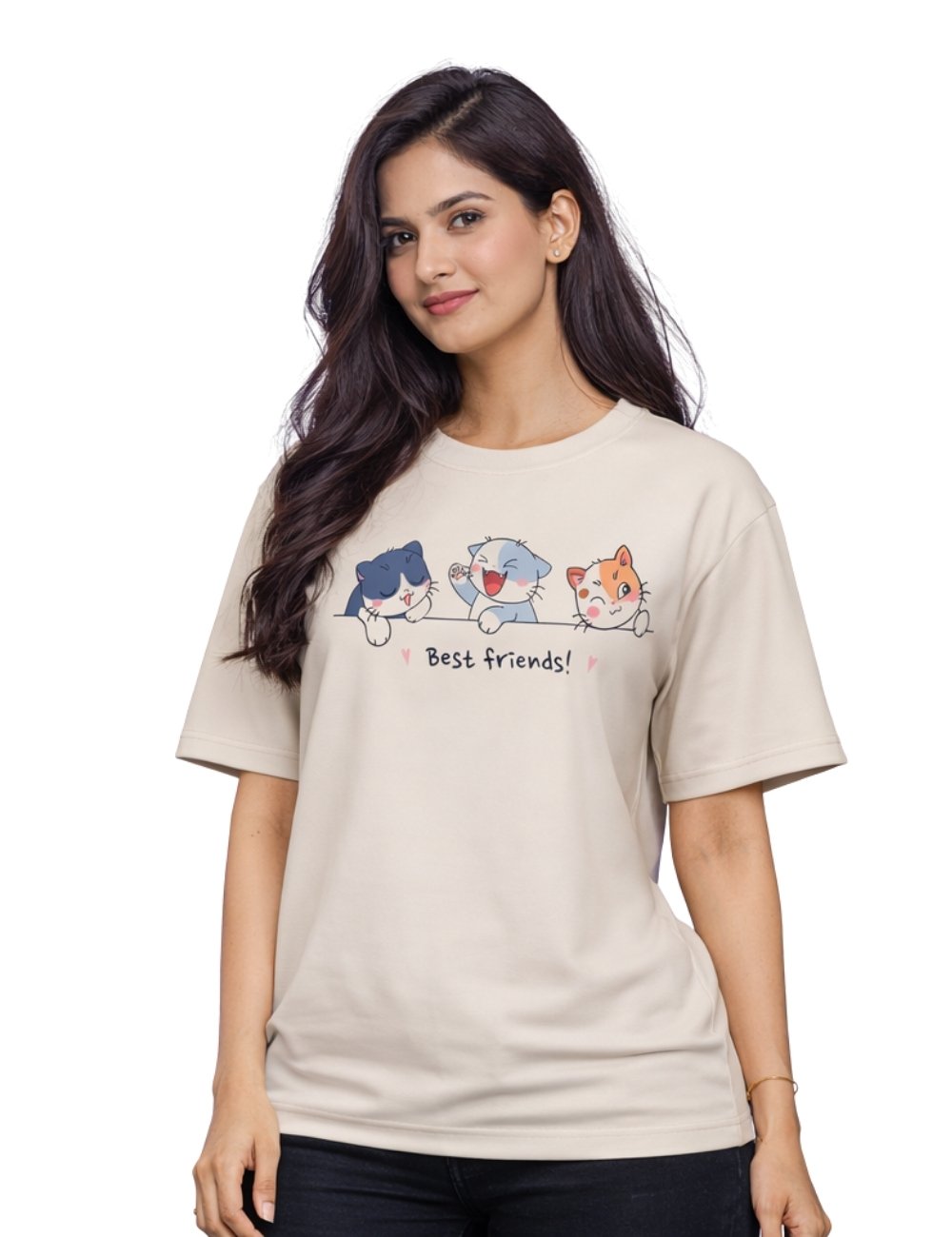 LURI Supima Cotton Unisex Oversized T-Shirt – Best Friends Cats Edition