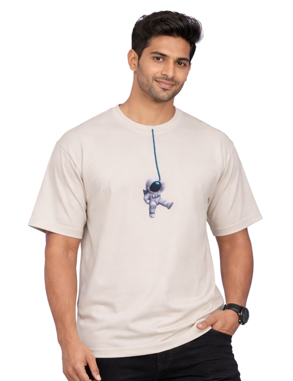 LURI Supima Cotton Unisex Oversized T-Shirt – Astronaut Minimal Edition