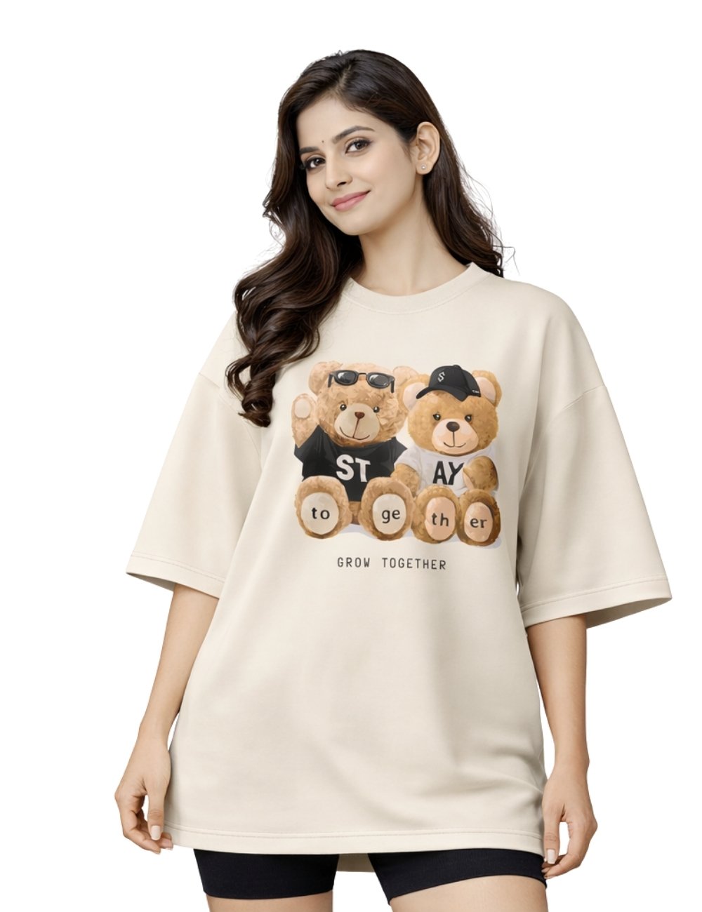 LURI Supima Cotton Unisex Oversized T-Shirt – Stay Together Bears Edition