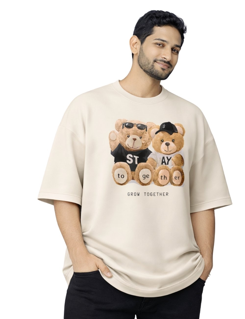 LURI Supima Cotton Unisex Oversized T-Shirt – Stay Together Bears Edition