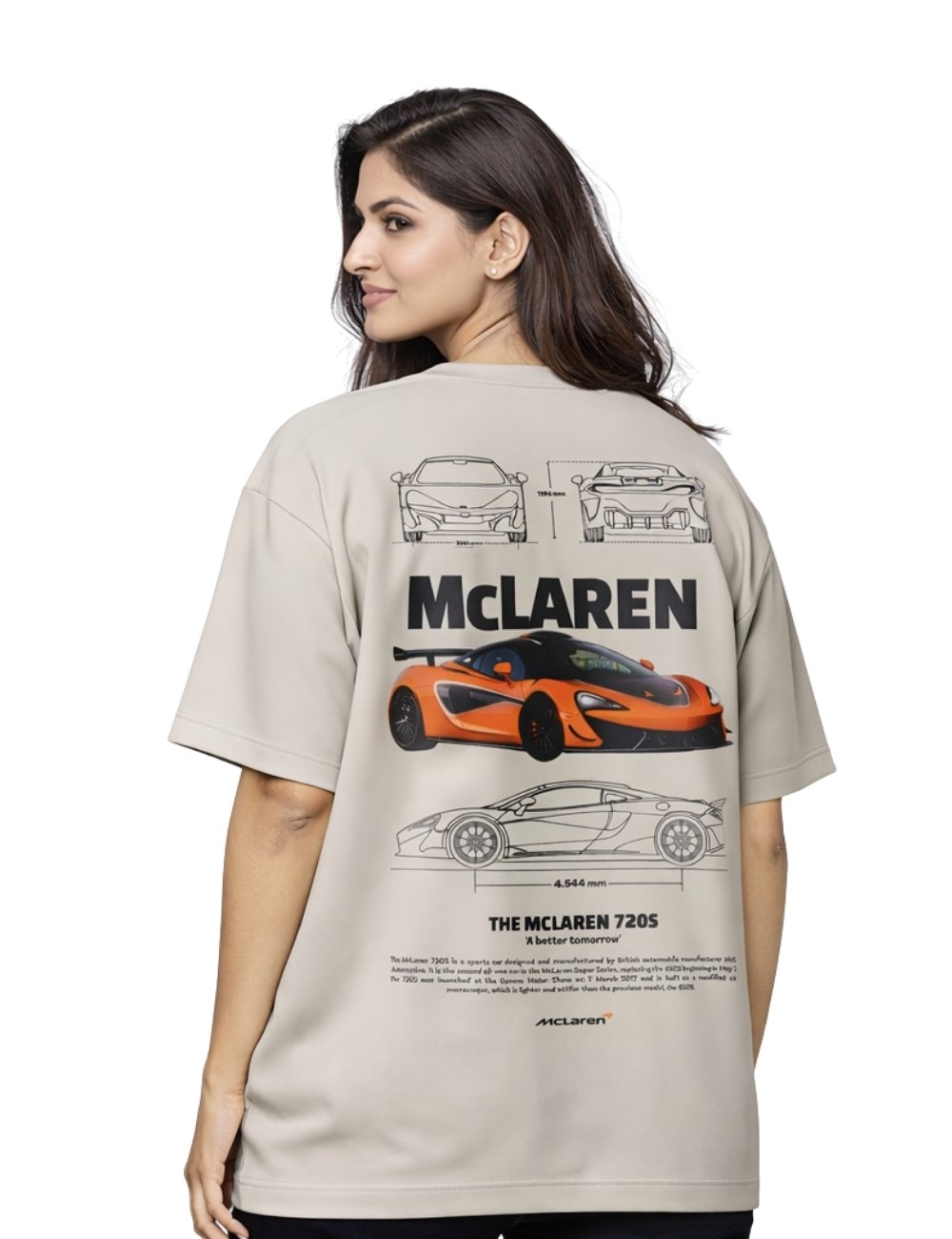 LURI Supima Cotton Unisex Oversized T-Shirt – McLaren 720S Blueprint
