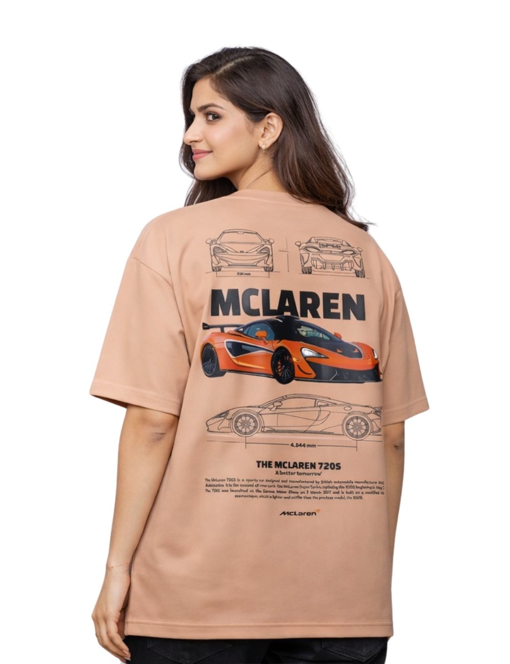 LURI Supima Cotton Unisex Oversized T-Shirt – McLaren 720S Blueprint