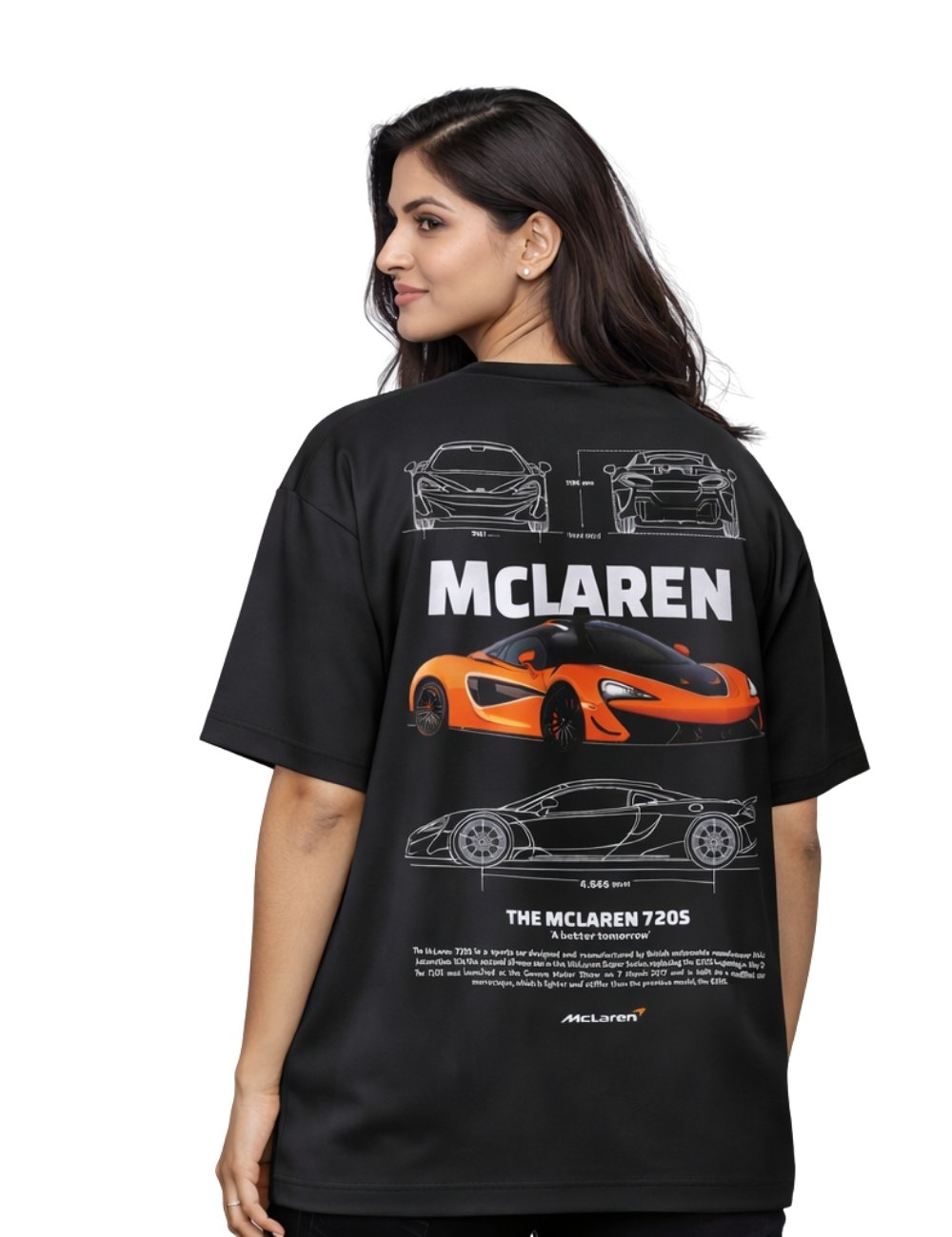 LURI Supima Cotton Unisex Oversized T-Shirt – McLaren 720S Blueprint