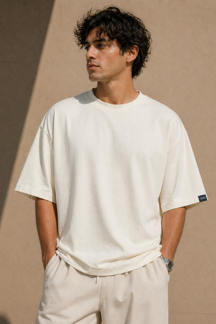 Men White Oversized T-Shirt | LURI